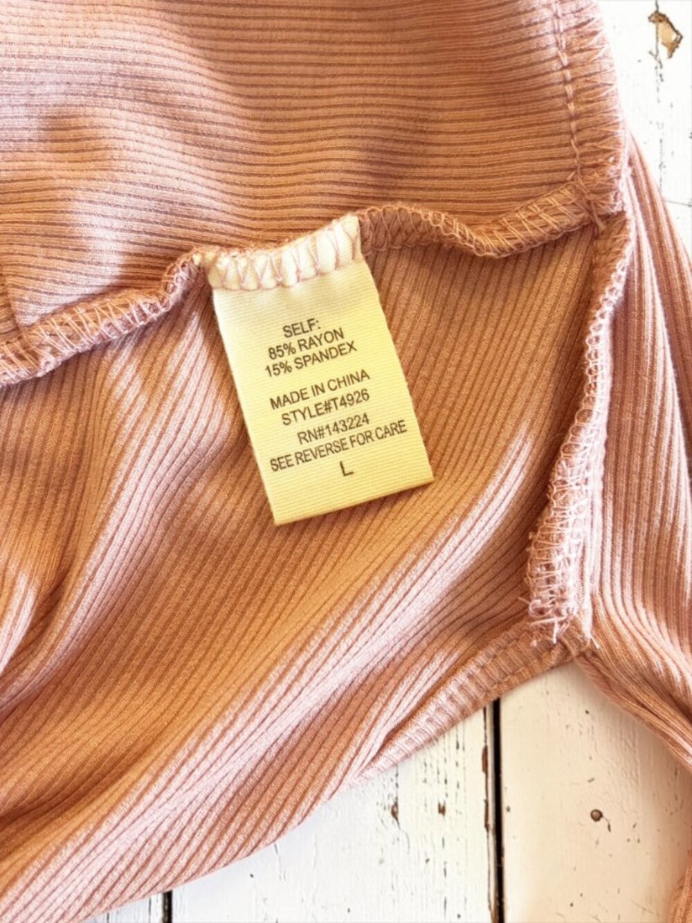 ILLA ILLA Ribbed Wrap Tie Back Crop Top Peachy Blush Size Large - Picture 6 of 9